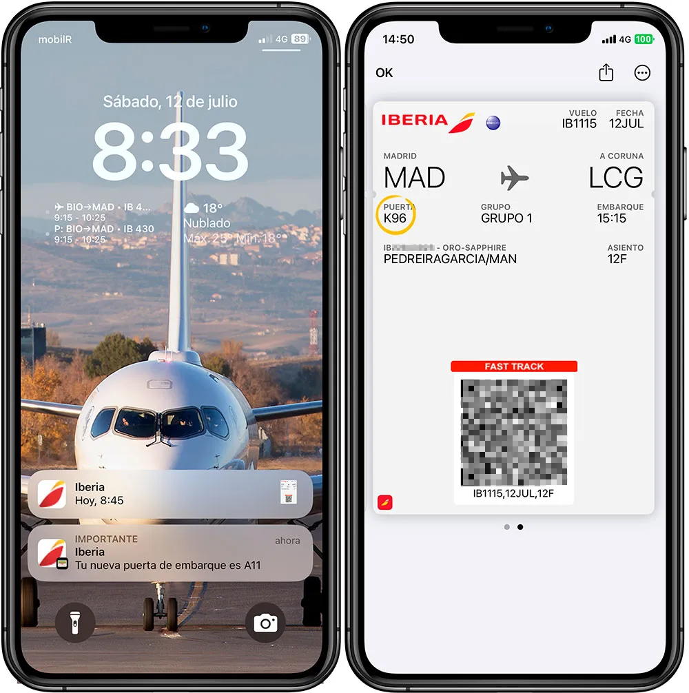 Las tarjetas de embarque de Iberia en el móvil ya se actualizan en tiempo real