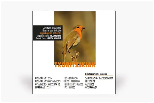 Expodistrito 2023: "TXORITXIKIAK - Nuestras aves invisibles", exposición fotográfica de Vicente Leal