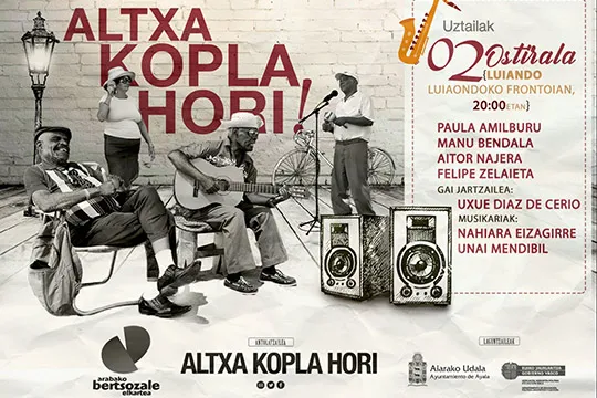 Altxa Kopla Hori! Bertso-saioa: Paula Amilburu + Manu Bendala + Aitor Najera + Felipe Zelaieta