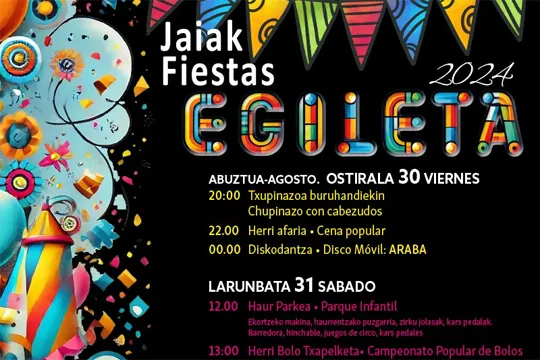 Programa Fiestas de Egileta 2024 (Alegría-Dulantzi)