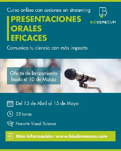 Curso Online de PRESENTACIONES ORALES EFICACES (15 ABRIL - 15 MAY 2023)