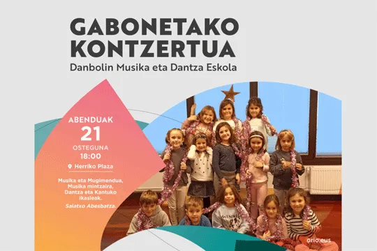 Danbolin Musika eta Dantza Eskola ofrecerá el 21 de diciembre el concierto de Navidad