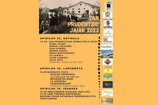 Programa Fiestas de San Prudencio 2023 en Getaria