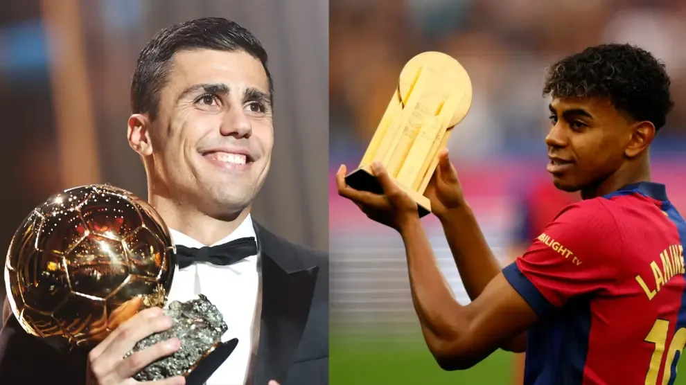 
         Rodri Hernández y Lamine Yamal, los 'hombres de oro' de un 2024 marcado por el reconocimiento al fútbol español 
    