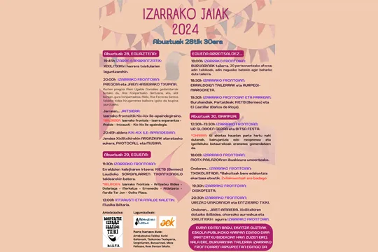 Programa Fiestas Izarra 2024 (Bermeo)