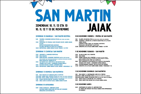 Programa Fiestas San Martin 2023 en Zamudio