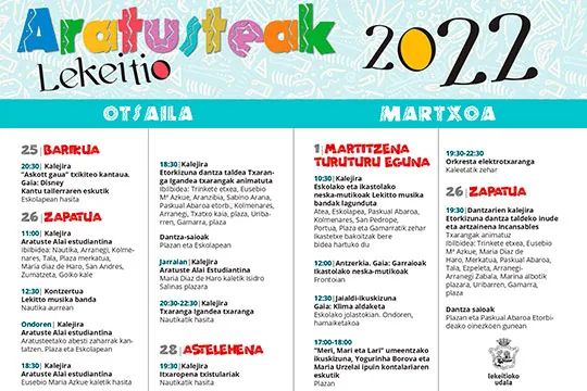 Programa de Carnavales de Lekeitio 2022