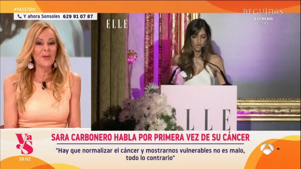 
         Ana Obregón desvela la conversación que tuvo con Sara Carbonero antes de su discurso sobre el cáncer 
    