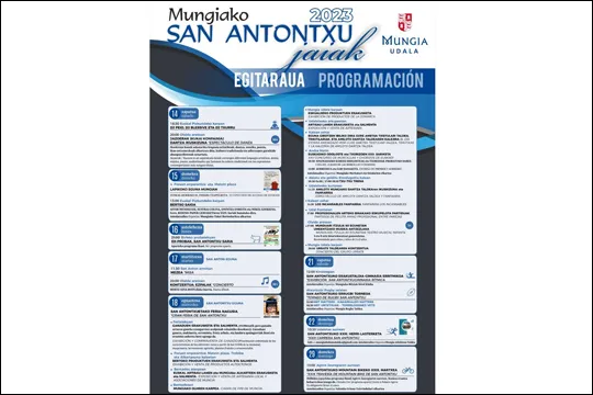 Programa de Fiestas de San Antontxu 2023 en Mungia