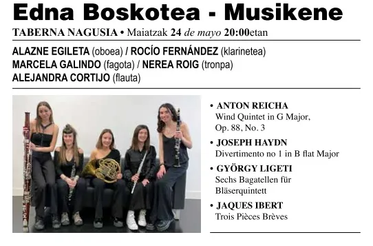 Conciertos de Primavera 2024 (Basauri): EDNA BOSKOTEA - MUSIKENE