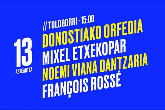 Urmuga 2021 (Tologorri): Mixel Etxekopar + Noemi Viana Dantzaria + François Rossé + Donostiako Orfeoia