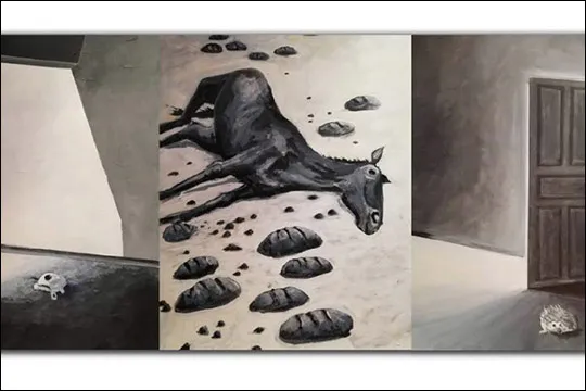 "Miedos, relinchos, mascarillas y pan negro", exposición de Endika Basaguren