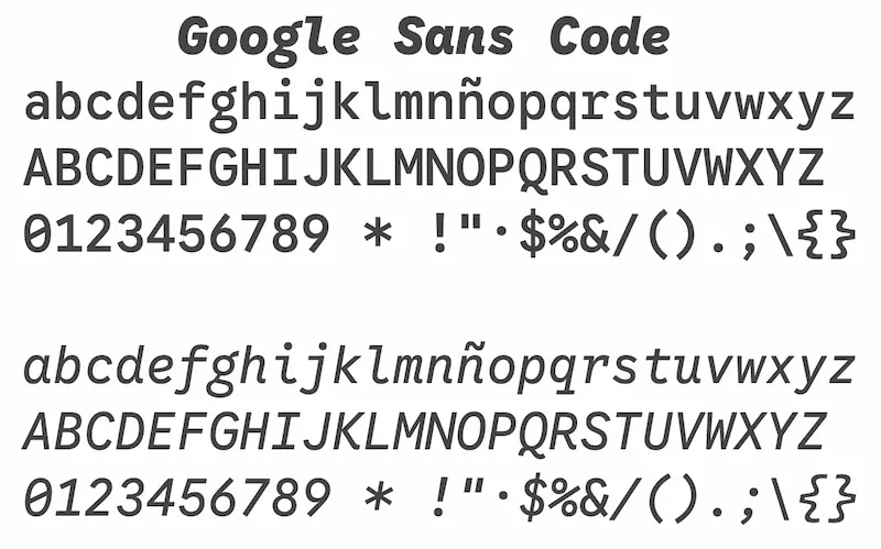 Google Sans Code, una tipografía para programar cómodamente