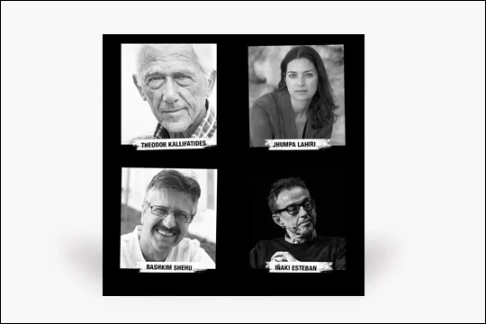 Gutun Zuria Bilbao 2022: "El viaje circular: regreso a la lengua materna", conversación entre Theodor Kallifatides, Jhuma Lahiri (online) y Bashkim Shehu, con Iñaki Esteban