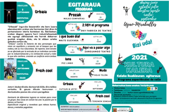 "Kultura kalera" - Programación cultural de verano 2021 en Ugao-Miraballes