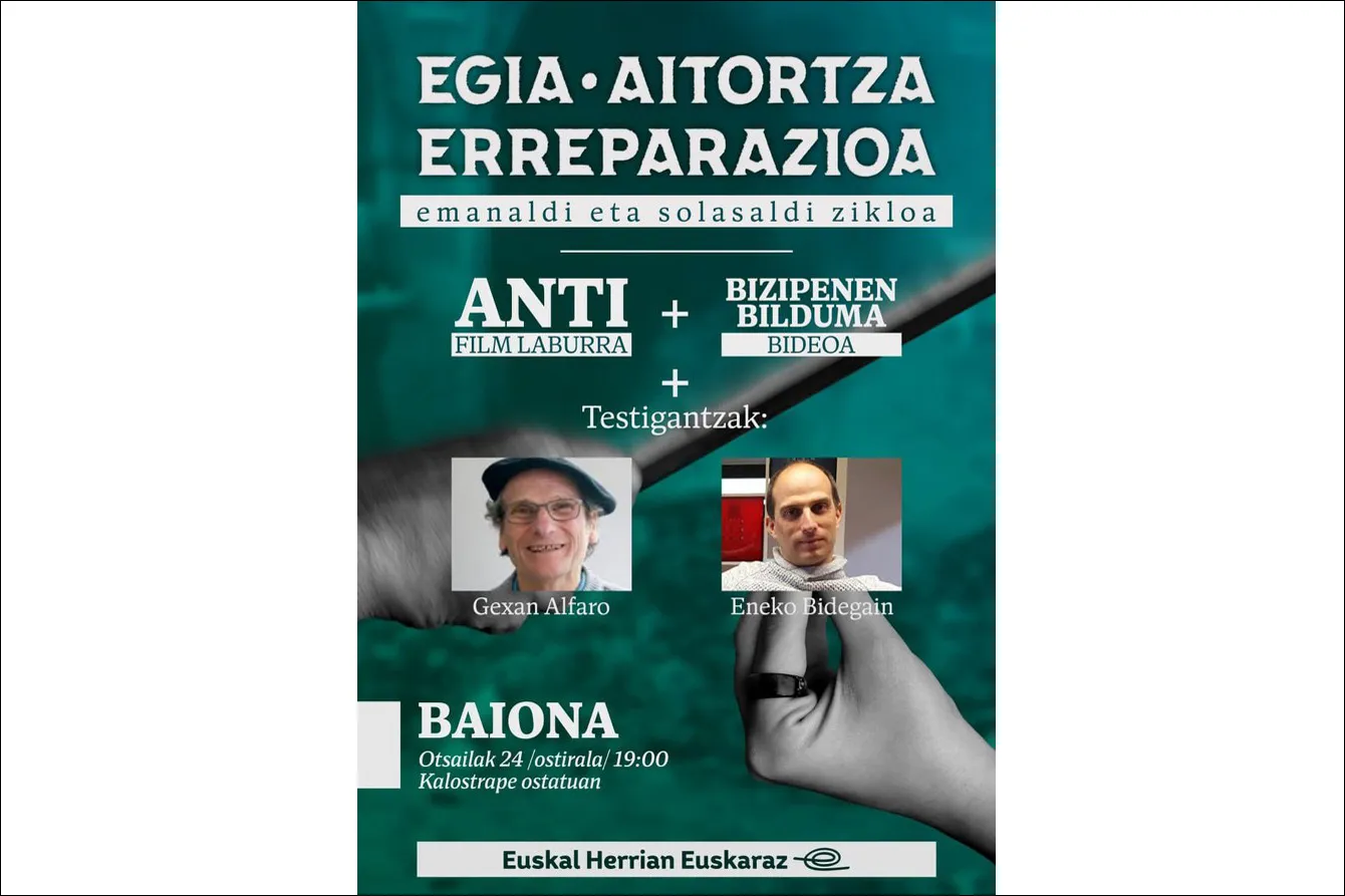 "Egia + Aitortza + Erreparazioa" emanaldi eta solasaldi zikloa