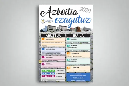 Azkoitia Ezagutuz 2020: Visitas guiadas