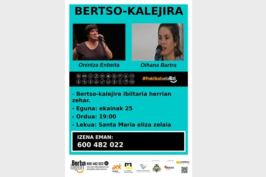 Bertso-kalejira: Oihana Bartra + Onintza Enbeita