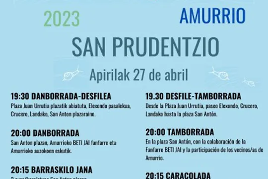 PROGRAMA DE FIESTAS DE SAN PRUDENCIO 2023 EN AMURRIO