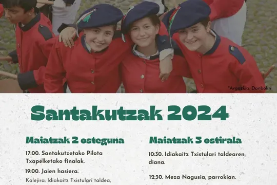 Programa Fiestas de Santakutz 2024 en Zestoa