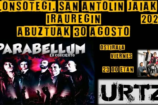 Fiestas de San Antonín 2024 en Alonsotegi: URTZ + PARABELLUM