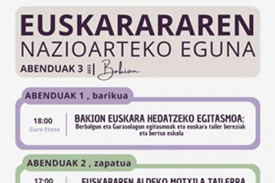 Programa Día Internacional del Euskera 2023 en Bakio