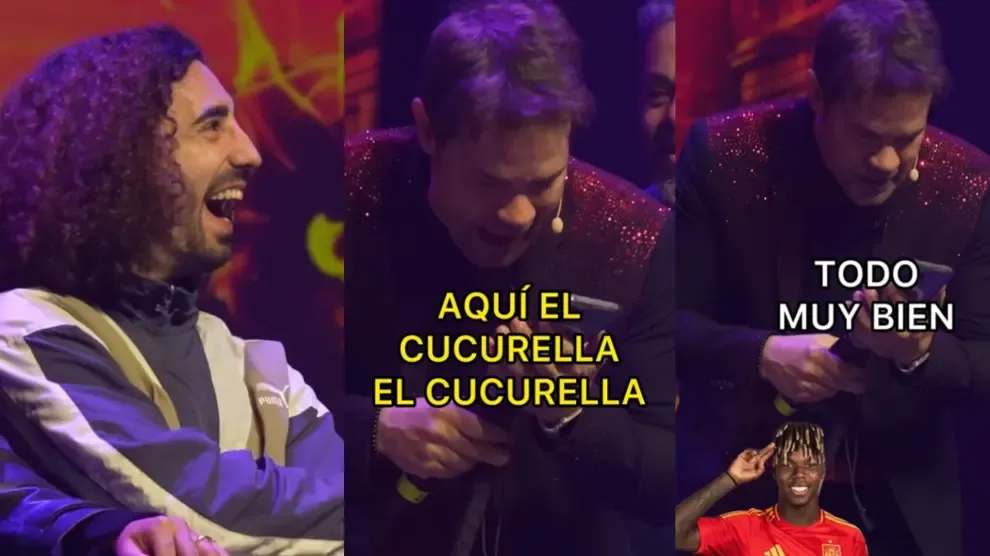 El vacile de Marc Cucurella y Juan Dávila a Nico Williams en pleno show: "Distinto color, mismo pelo"