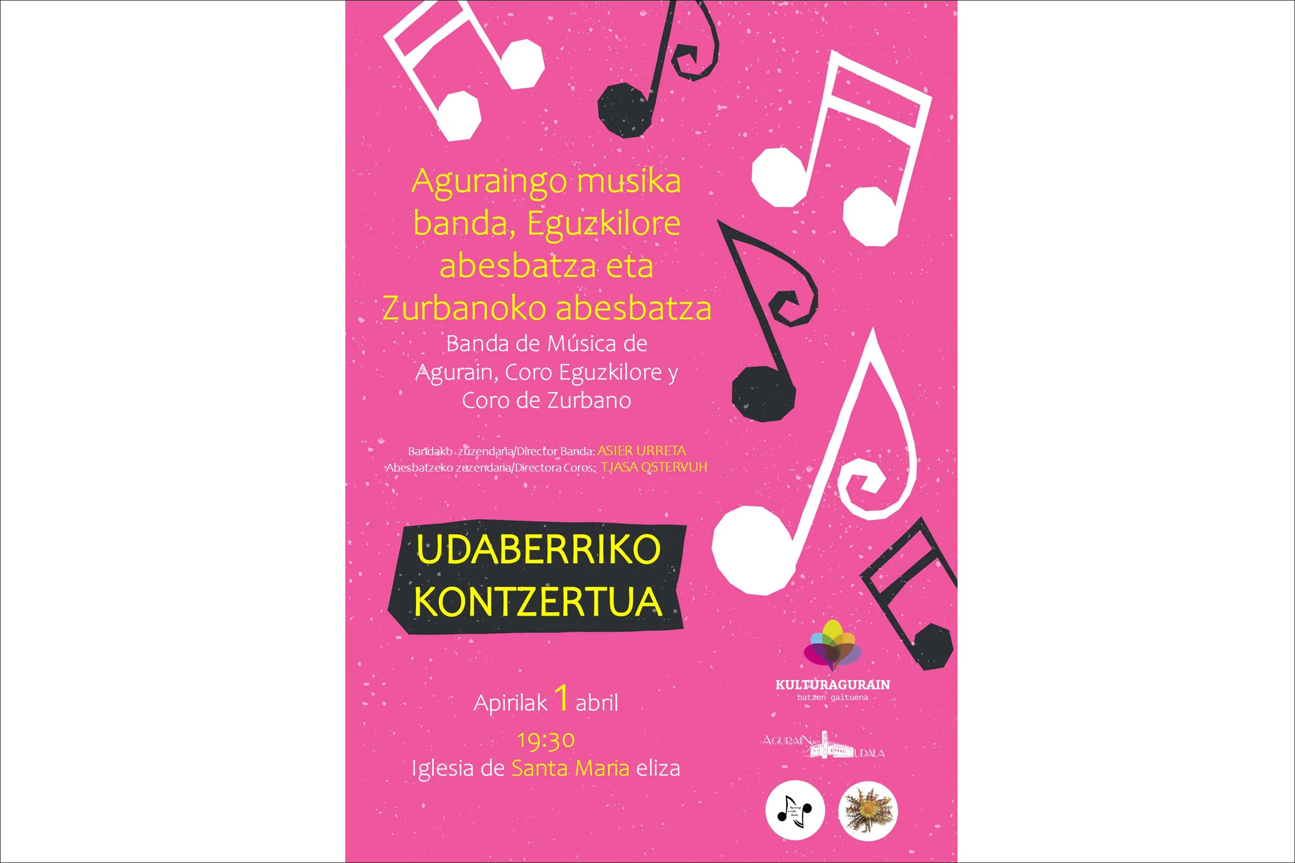 Udaberriko Kontzertua: Banda de Música de Agurain + Coro Eguzkilore + Coro de Zurbano