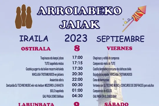 Arroiabeko Jaiak 2023: egitaraua