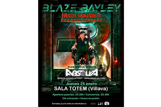 BLAZE BAYLEY 'IRON MAIDEN XXX ANNIVERSARY' + ABSOLVA