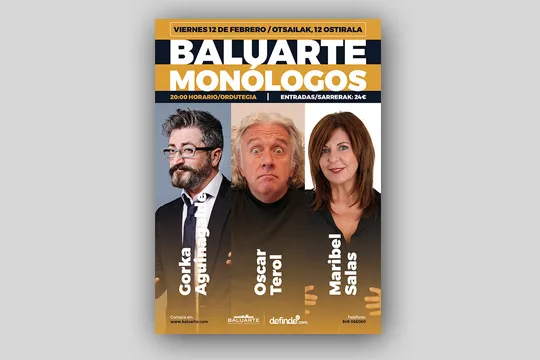 Monólogos: Óscar Terol, Maribel Salas y Gorka Aguinagalde