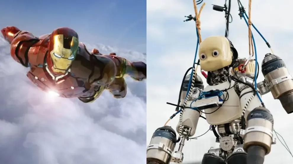 Iron Man cobra vida: vuela por primera vez un robot humanoide impulsado por jetpack