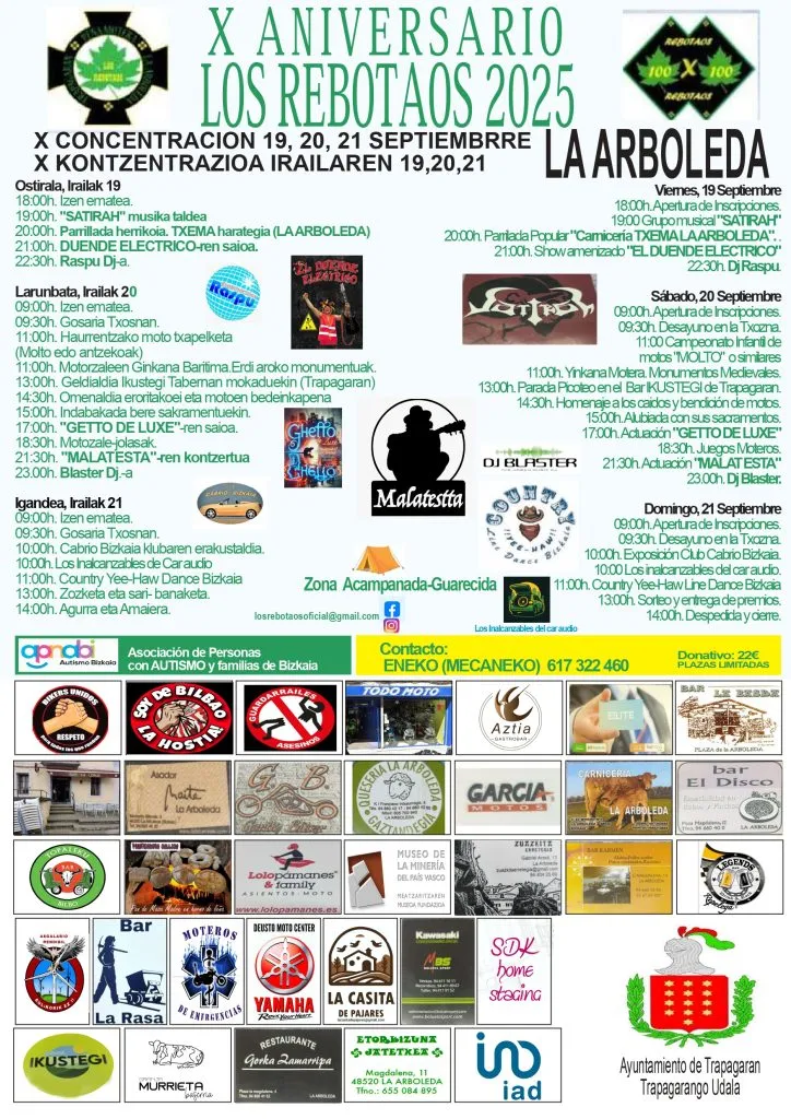 La Arboleda se vuelca con el autismo en la 10ª Concentración Motera del grupo «Los Rebotaos»