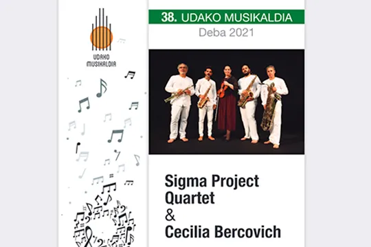 Conciertos de Verano de Deba 2021: Sigma Project Quartet + Cecilia Bercovich