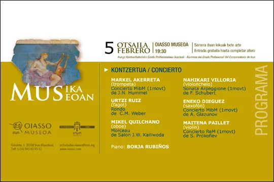 Musika Museoan: Concierto de alumnos y alumnas del Conservatorio de Irún