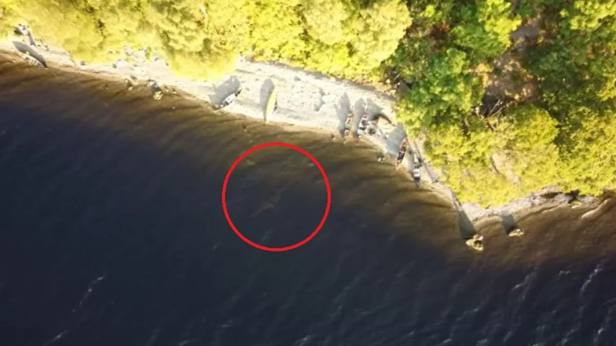 Un dron capta una extraña silueta bajo las aguas del lago Ness