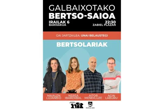 Bertso saioa: Maialen Lujanbio, Nerea Ibarzabal, Aitor Mendiluze, Agin Laburu