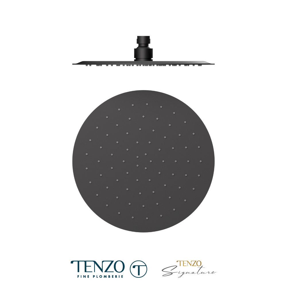 Tête de douche ronde 25cm [10po] acier inox 2mm 