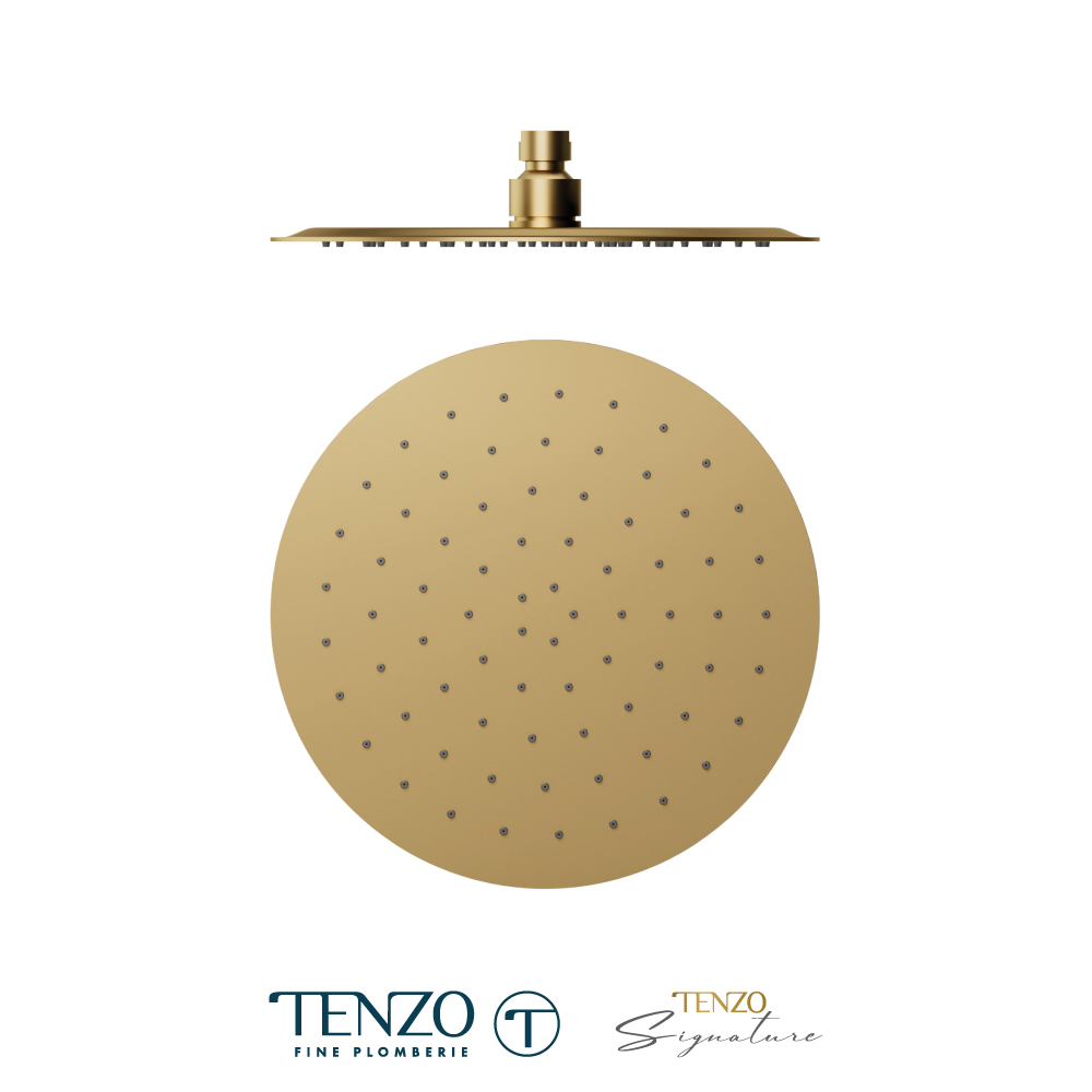 Tête de douche ronde 25cm [10po] acier inox 2mm 