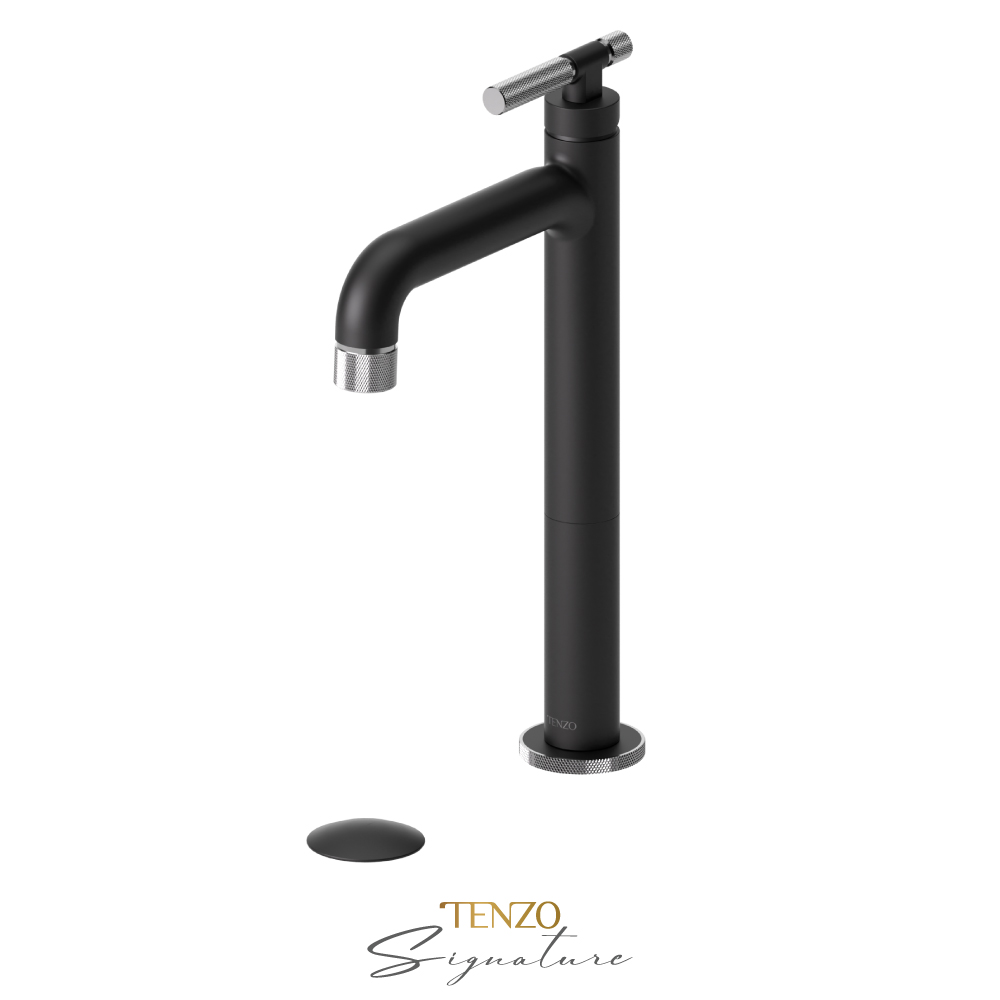 Robinet de lavabo monotrou haut avec drain