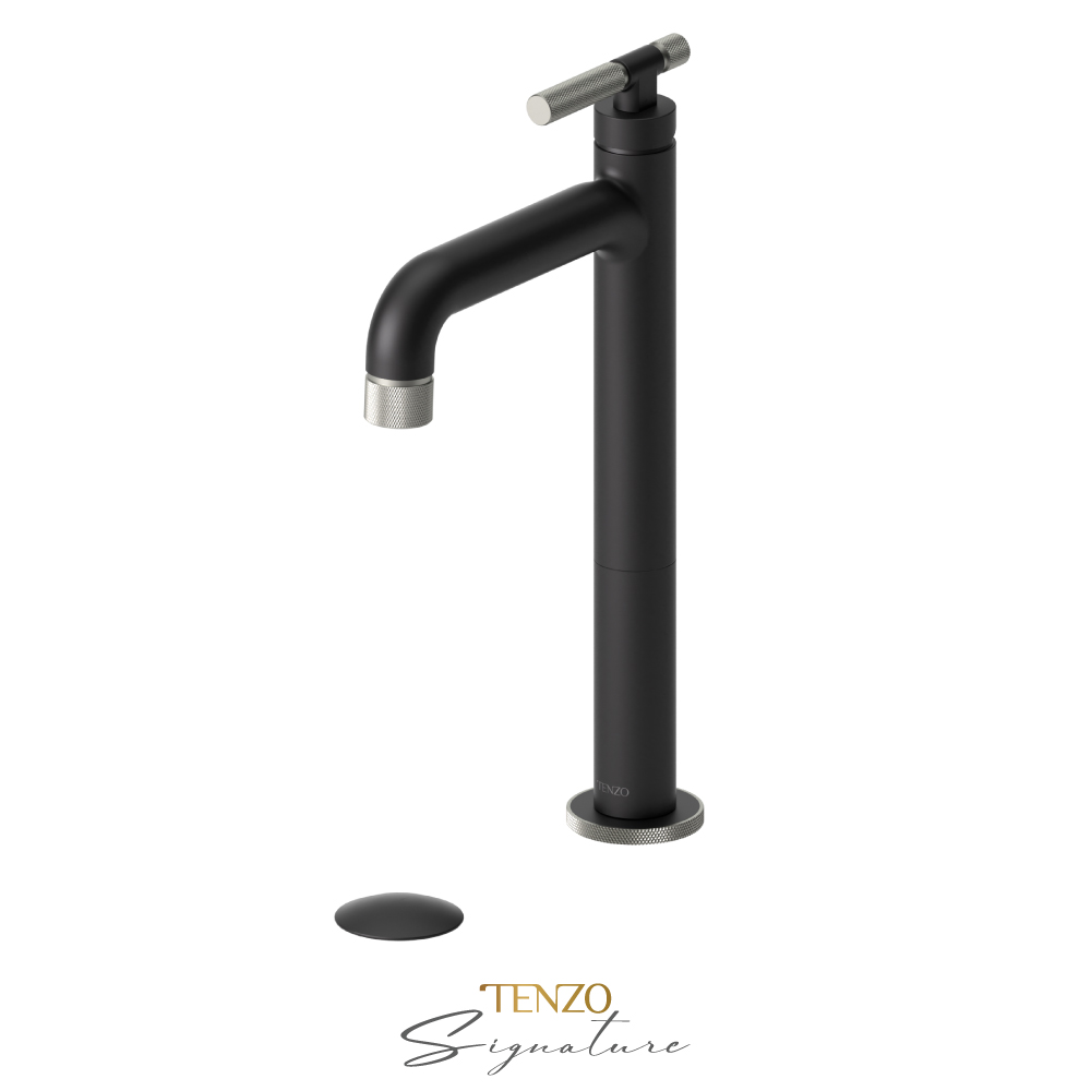 Robinet de lavabo monotrou haut avec drain