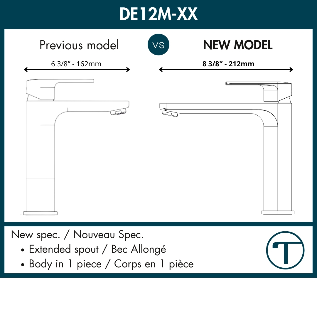 Robinet de lavabo monotrou mi-haut, Delano