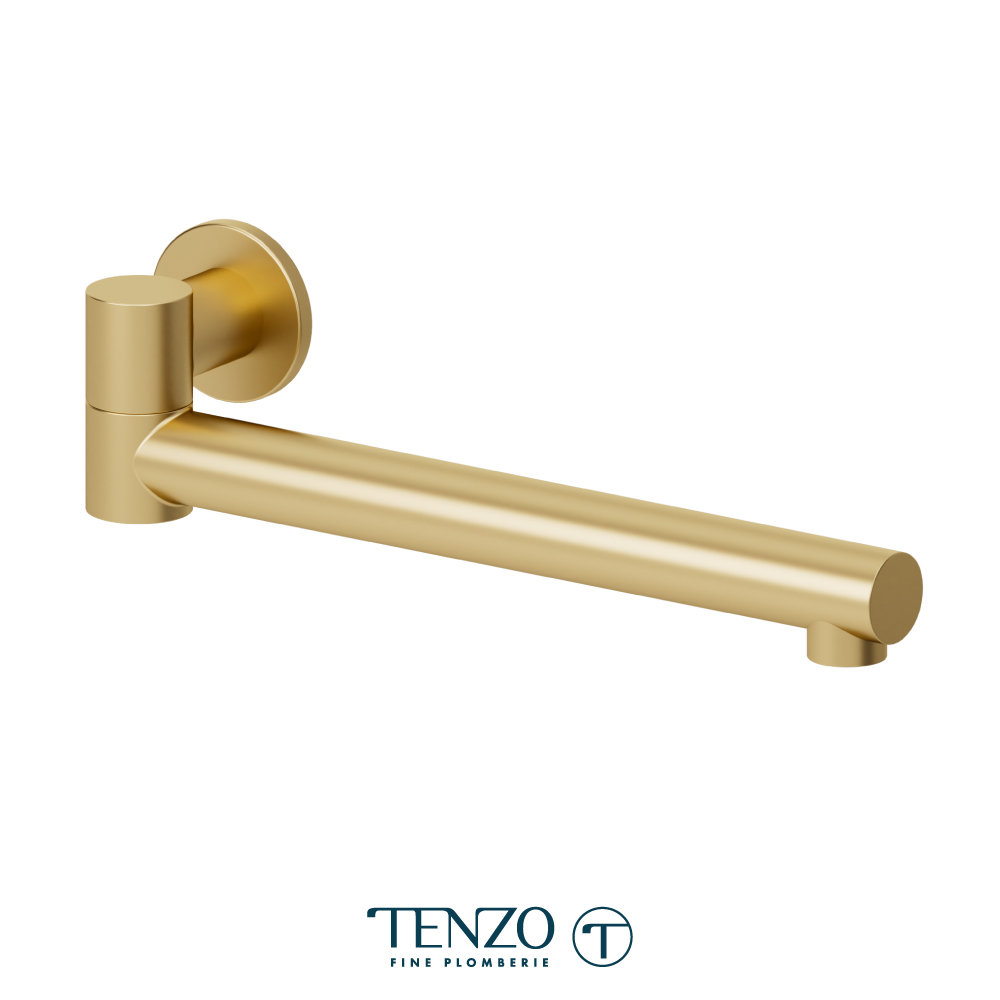 Bec de bain pivotant 30cm [12po] mural laiton 