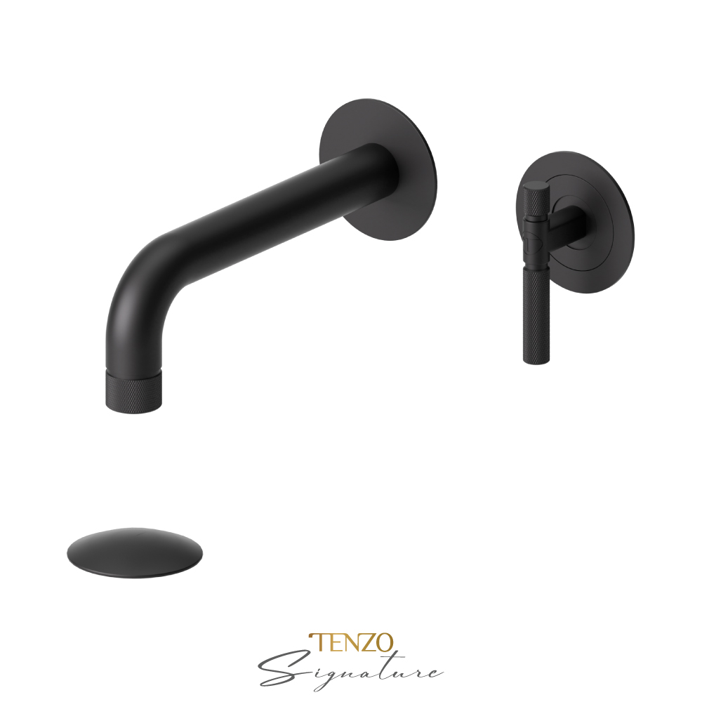 Robinet de lavabo mural avec drain