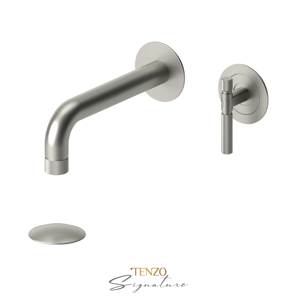 Robinet de lavabo mural avec drain