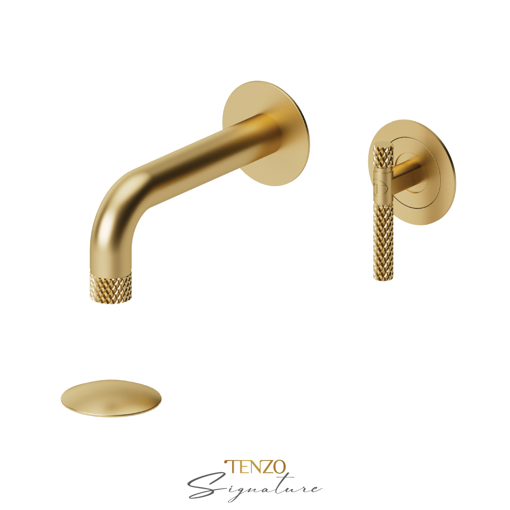 Robinet de lavabo mural avec drain