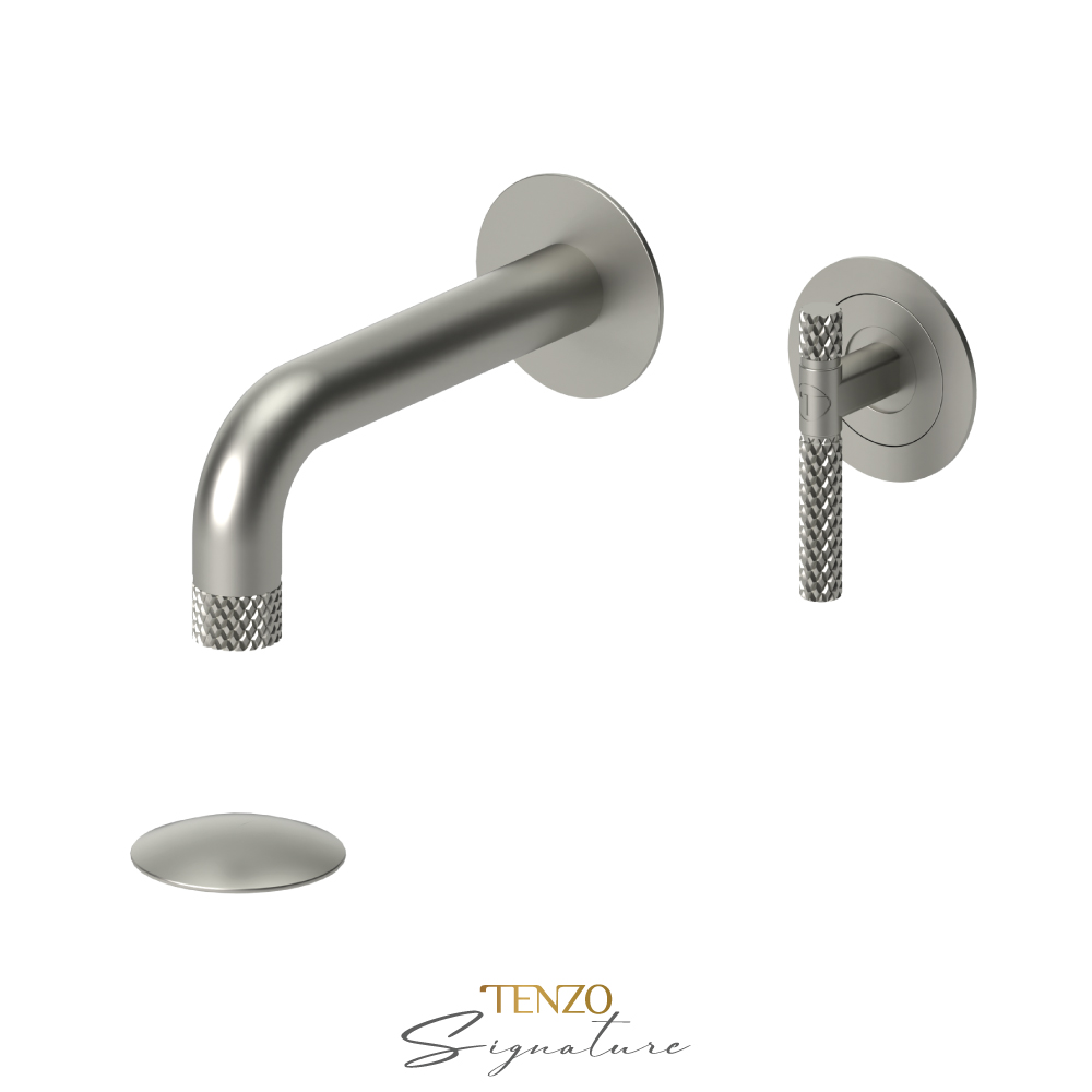 Robinet de lavabo mural avec drain