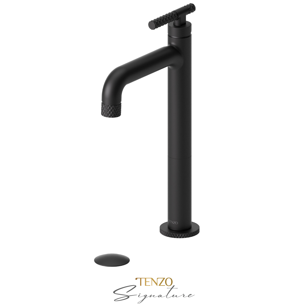 Robinet de lavabo monotrou haut avec drain