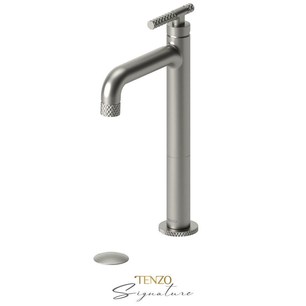 Robinet de lavabo monotrou haut avec drain