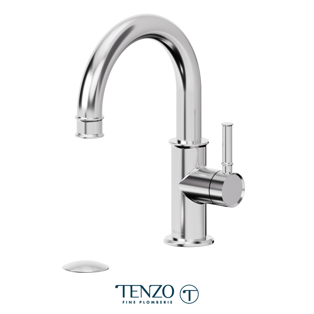 Single hole lavatory faucet with drain, Alyss